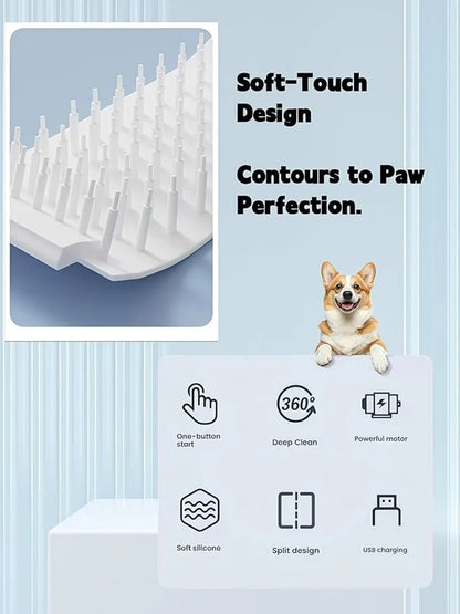 Pet Paw Cleaner Machine Automatic, Portable Dog Cat Washer Cup with Soft Silicone Brush, USB-C Rechargeable, Waterproof