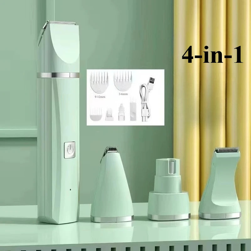 Professional 4-in-1 Electric Pet Grooming Tool Set Dog Hair Clippers USB Rechargeable Pets Haircut Trimmer Shaver Cats Supplies