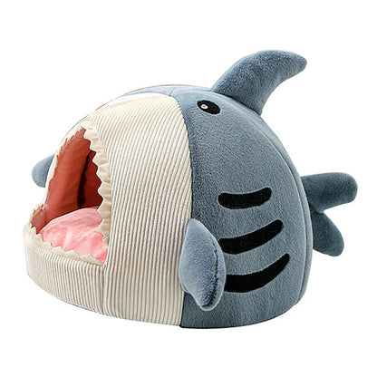 Cat Cave Mat House Shark Shaped Winter Warm Versatile Decorative Cozy Soft Cat Cave Bed for Dog Pet Shark Shaped Cat House