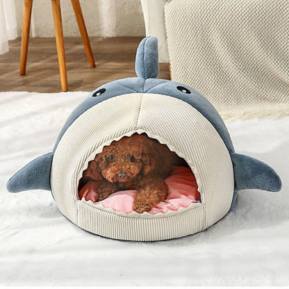 Cat Cave Mat House Shark Shaped Winter Warm Versatile Decorative Cozy Soft Cat Cave Bed for Dog Pet Shark Shaped Cat House