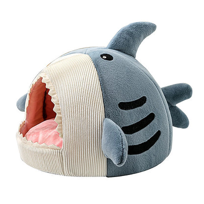 Cat Cave Mat House Shark Shaped Winter Warm Versatile Decorative Cozy Soft Cat Cave Bed for Dog Pet Shark Shaped Cat House