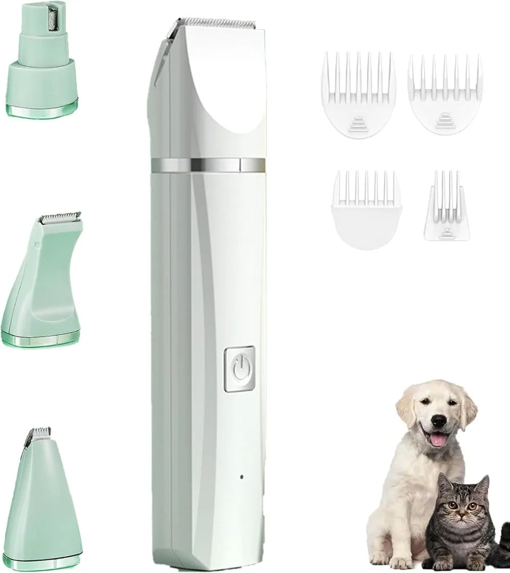 Professional 4-in-1 Electric Pet Grooming Tool Set Dog Hair Clippers USB Rechargeable Pets Haircut Trimmer Shaver Cats Supplies