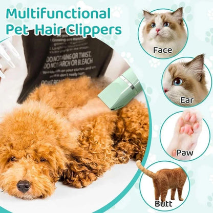 Professional 4-in-1 Electric Pet Grooming Tool Set Dog Hair Clippers USB Rechargeable Pets Haircut Trimmer Shaver Cats Supplies