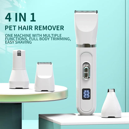 Professional 4-in-1 Electric Pet Grooming Tool Set Dog Hair Clippers USB Rechargeable Pets Haircut Trimmer Shaver Cats Supplies